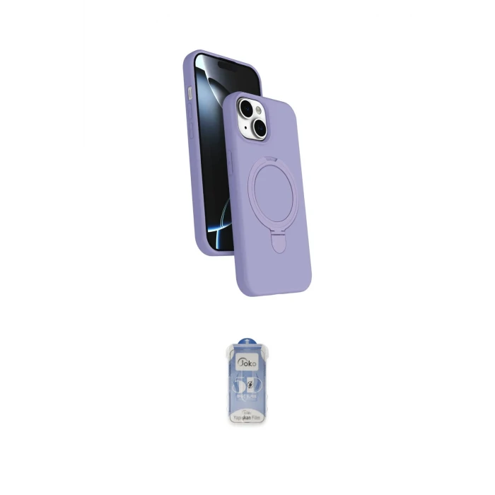 ieg™ iPhone 14 Kılıf İz Işık Koleksiyonu - Siyah Joko Magic 5D Cam