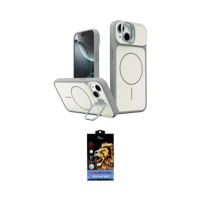 ieg™ iPhone 14 Kılıf İz Modern Prime - Siyah Buffer Hayalet Cam Ekran Koruyucu