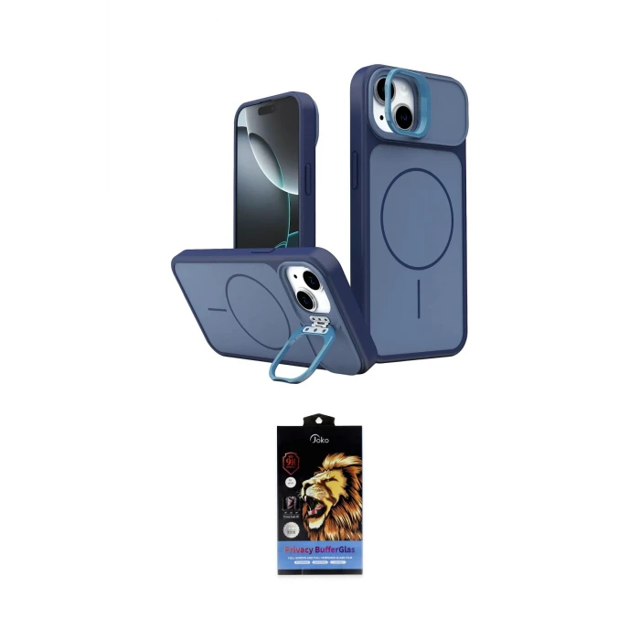 ieg™ iPhone 14 Kılıf İz Modern Prime - Siyah Buffer Hayalet Cam Ekran Koruyucu