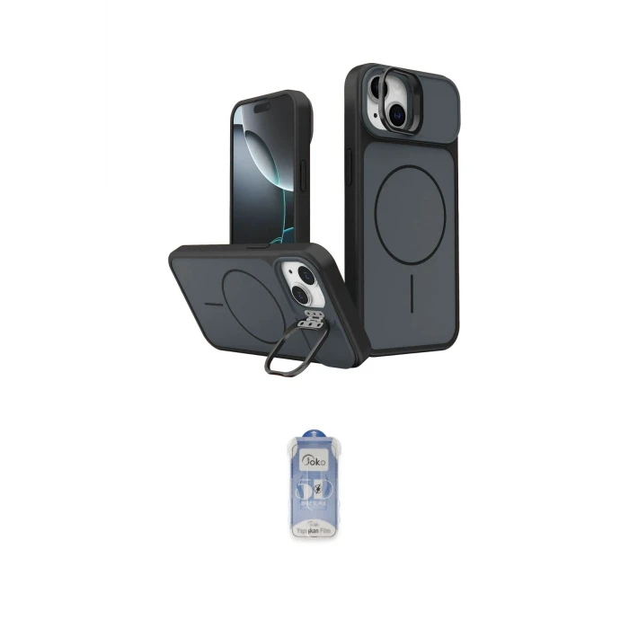 ieg™ iPhone 14 Kılıf İz Modern Prime - Siyah Joko Magic 5D Cam