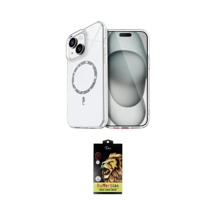 ieg™ iPhone 14 Kılıf Kıvılcım Form Prime - Siyah Buffer Cam Ekran Koruyucu