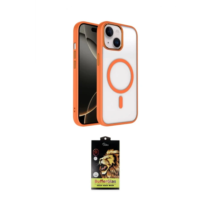 ieg™ iPhone 14 Kılıf Kıvılcım Prime - Siyah Buffer Cam Ekran Koruyucu