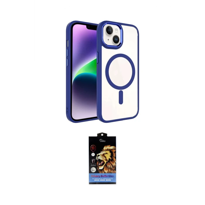 ieg™ iPhone 14 Kılıf Kıvılcım Prime - Siyah Buffer Hayalet Cam Ekran Koruyucu