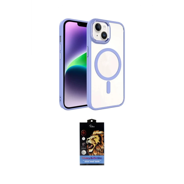 ieg™ iPhone 14 Kılıf Kıvılcım Prime - Siyah Buffer Hayalet Cam Ekran Koruyucu