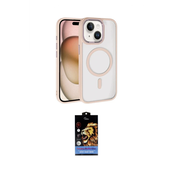 ieg™ iPhone 14 Kılıf Kıvılcım Prime - Siyah Buffer Hayalet Cam Ekran Koruyucu