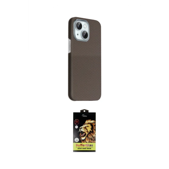 ieg™ iPhone 14 Kılıf Kozmos Klasik Prime - Siyah Buffer Cam Ekran Koruyucu