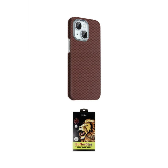ieg™ iPhone 14 Kılıf Kozmos Klasik Prime - Siyah Buffer Cam Ekran Koruyucu