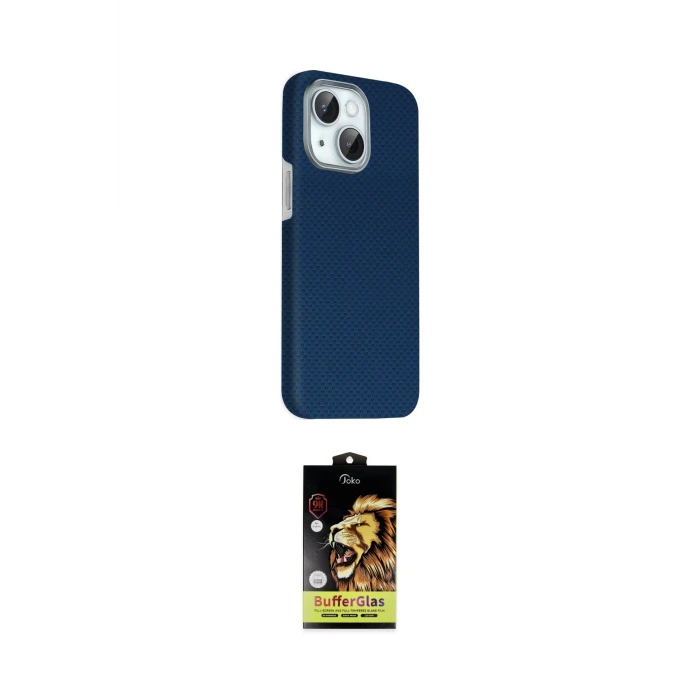 ieg™ iPhone 14 Kılıf Kozmos Klasik Prime - Siyah Buffer Cam Ekran Koruyucu