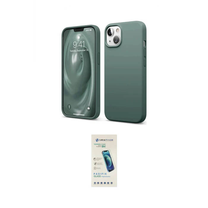 ieg™ iPhone 14 Kılıf Kozmos Yansıma Özel Seri - Şeffaf Pasifik Cam Ekran Koruyucu