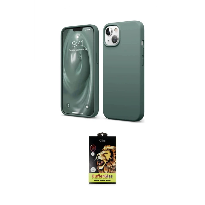 ieg™ iPhone 14 Kılıf Kozmos Yansıma Özel Seri - Siyah Buffer Cam Ekran Koruyucu