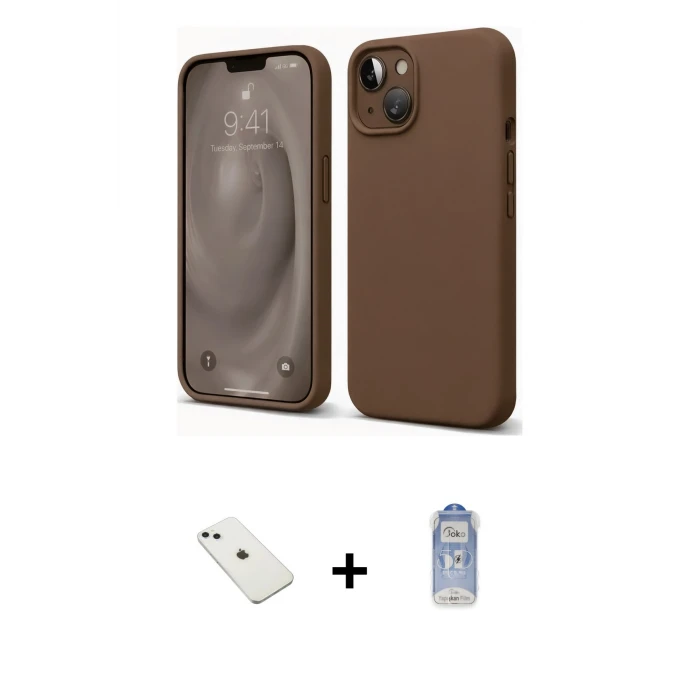 ieg™ iPhone 14 Kılıf Kozmos Yansıma Özel Seri - Siyah Joko Magic 5D Cam + Diamond Kamera Lens - SABE