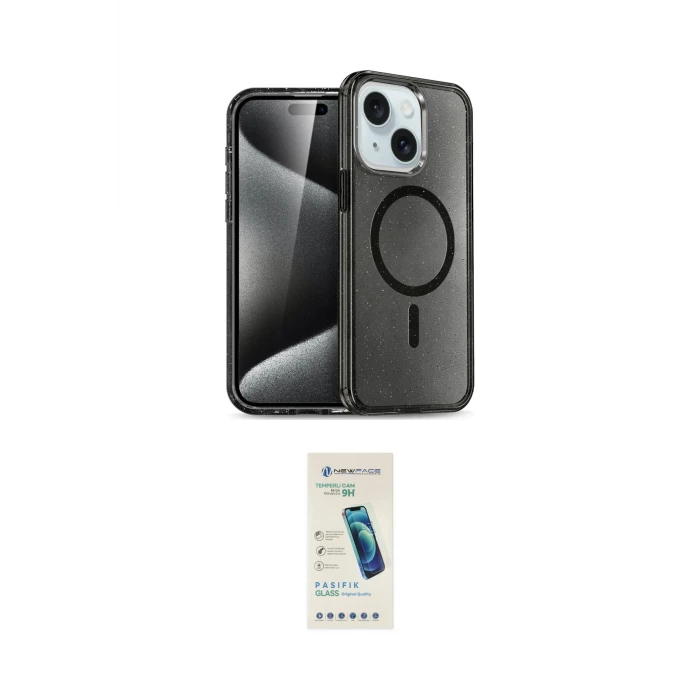 ieg™ iPhone 14 Kılıf Nova Asil Prime - Şeffaf Pasifik Cam Ekran Koruyucu