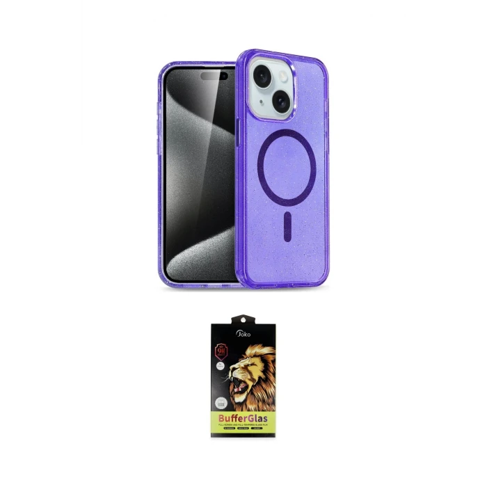 ieg™ iPhone 14 Kılıf Nova Asil Prime - Siyah Buffer Cam Ekran Koruyucu