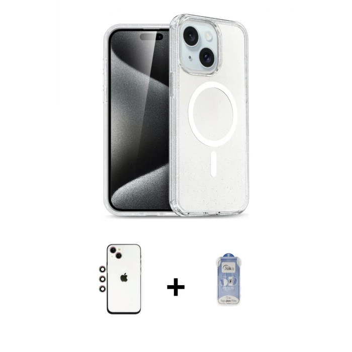 ieg™ iPhone 14 Kılıf Nova Asil Prime - Siyah Joko Magic 5D Cam + Shine Kamera Lens - GI