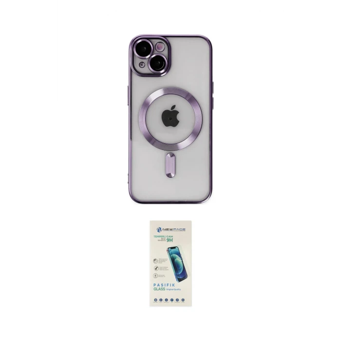 ieg™ iPhone 14 Kılıf Nova Işık Özel Seri - Şeffaf Pasifik Cam Ekran Koruyucu