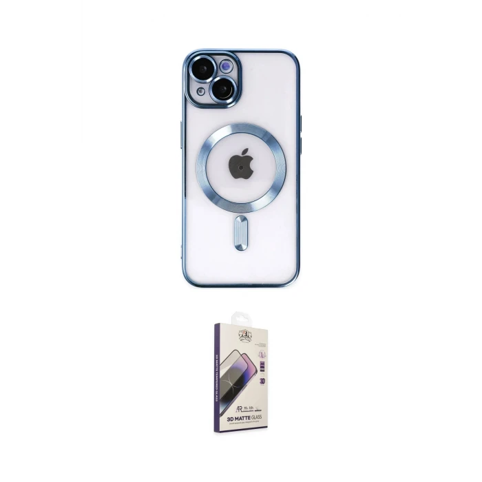 ieg™ iPhone 14 Kılıf Nova Işık Özel Seri - Siyah Bilvis 3D Mat Cam Ekran Koruyucu