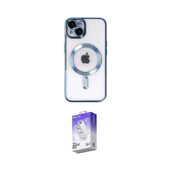 ieg™ iPhone 14 Kılıf Nova Işık Özel Seri - Siyah Bilvis 5in1 3D Magic Cam Ekran Koruyucu