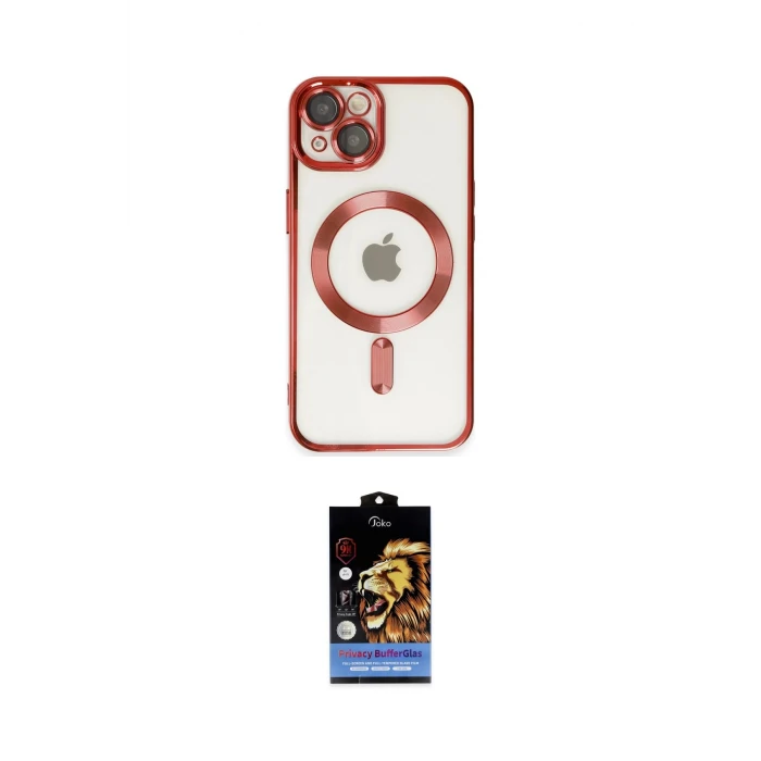 ieg™ iPhone 14 Kılıf Nova Işık Özel Seri - Siyah Buffer Hayalet Cam Ekran Koruyucu