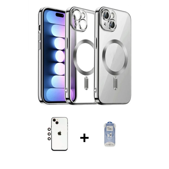 ieg™ iPhone 14 Kılıf Nova Işık Özel Seri - Siyah Joko Magic 5D Cam + Shine Kamera Lens - GI