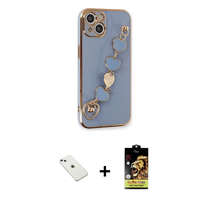 ieg™ iPhone 14 Kılıf Nova Işık Prime - Siyah Buffer Cam Ekran Koruyucu + Diamond Kamera Lens - SABE
