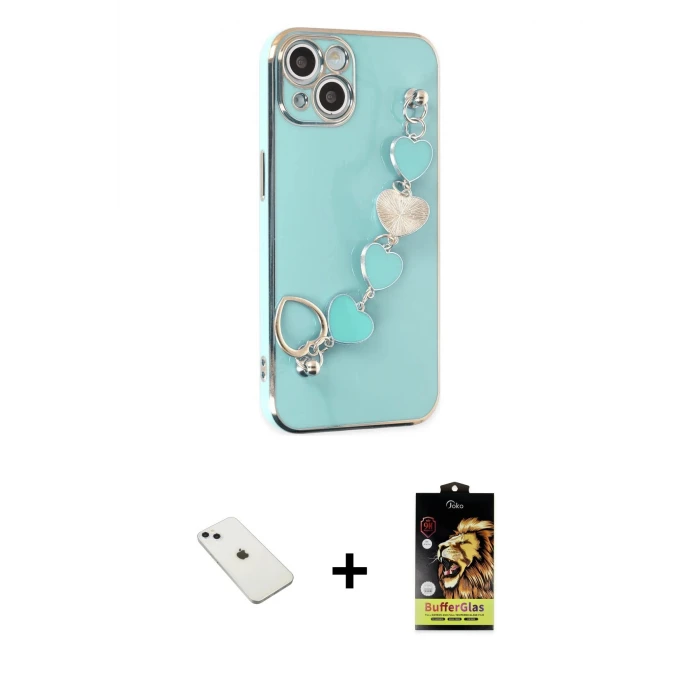 ieg™ iPhone 14 Kılıf Nova Işık Prime - Siyah Buffer Cam Ekran Koruyucu + Diamond Kamera Lens - SABE