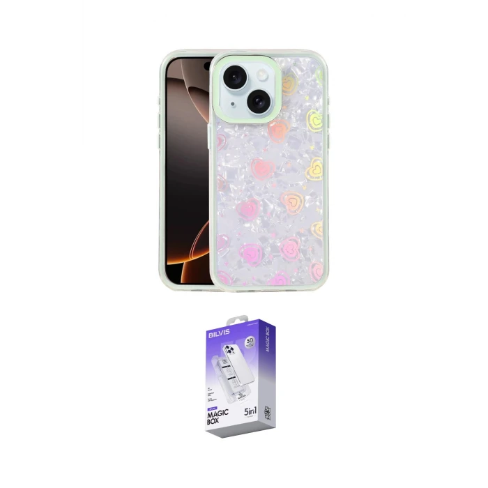 ieg™ iPhone 14 Kılıf Odak Prime - Siyah Bilvis 5in1 3D Magic Cam Ekran Koruyucu