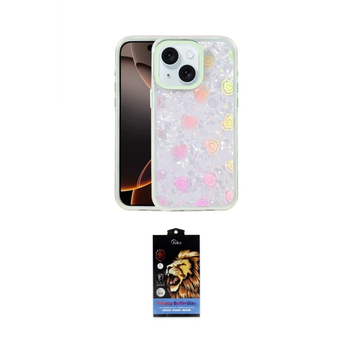 ieg™ iPhone 14 Kılıf Odak Prime - Siyah Buffer Hayalet Cam Ekran Koruyucu