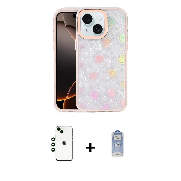 ieg™ iPhone 14 Kılıf Odak Prime - Siyah Joko Magic 5D Cam + Shine Kamera Lens - YL