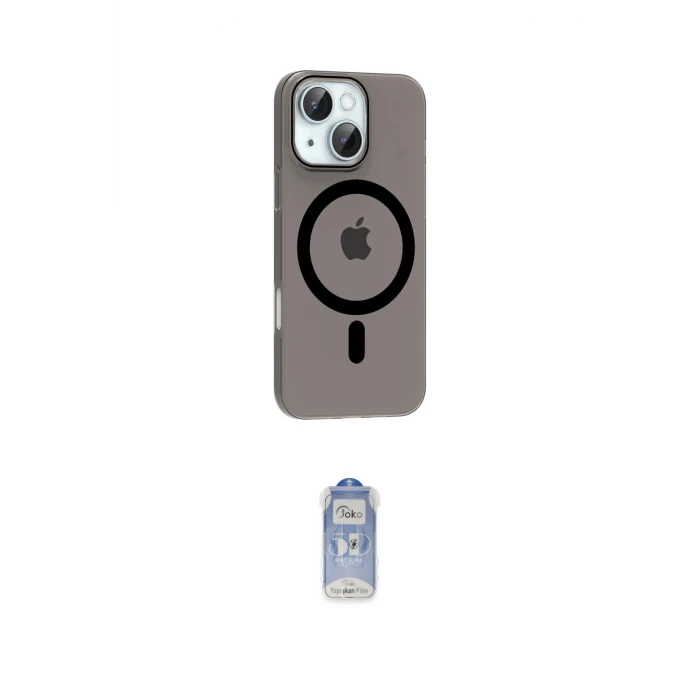 ieg™ iPhone 14 Kılıf Pusula Form Özel Seri - Siyah Joko Magic 5D Cam