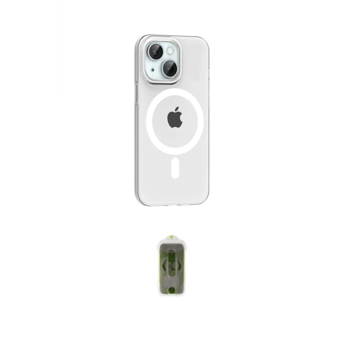 ieg™ iPhone 14 Kılıf Pusula Form Özel Seri - Siyah Joko Magic 5D Hayalet Cam