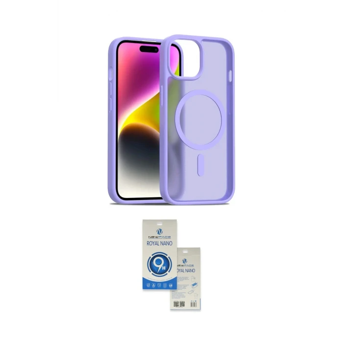 ieg™ iPhone 14 Kılıf Siluet Minimal Prime - Şeffaf Royal Nano Ekran Koruyucu