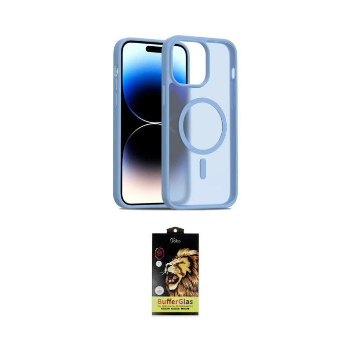 ieg™ iPhone 14 Kılıf Siluet Minimal Prime - Siyah Buffer Cam Ekran Koruyucu