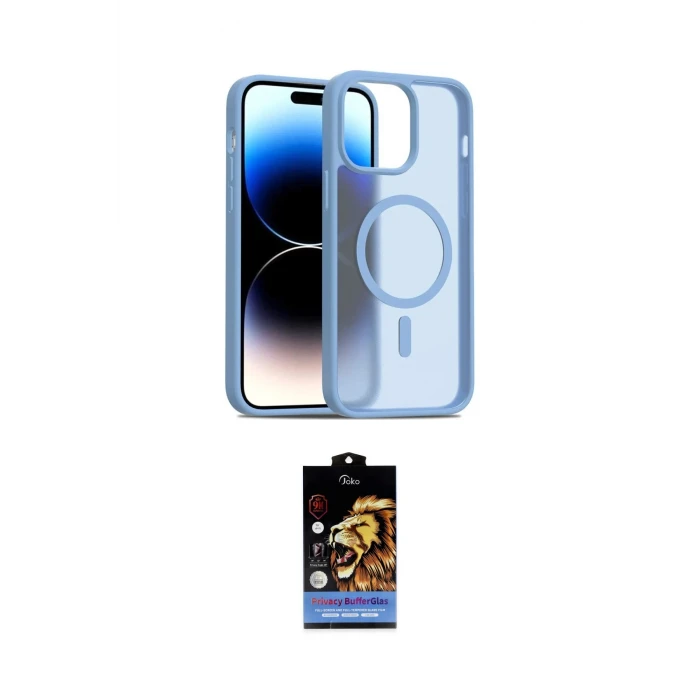 ieg™ iPhone 14 Kılıf Siluet Minimal Prime - Siyah Buffer Hayalet Cam Ekran Koruyucu