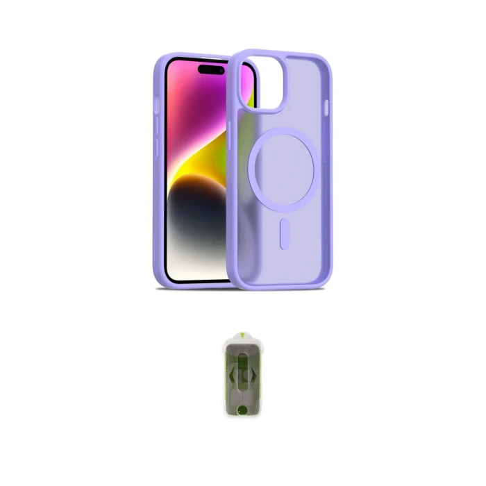 ieg™ iPhone 14 Kılıf Siluet Minimal Prime - Siyah Joko Magic 5D Hayalet Cam