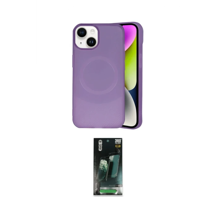 ieg™ iPhone 14 Kılıf Ufuk Serisi - Şeffaf 360 Full Body Arka Koruyucu