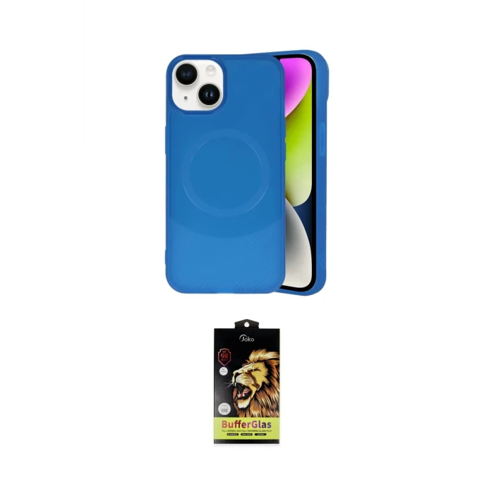 ieg™ iPhone 14 Kılıf Ufuk Serisi - Siyah Buffer Cam Ekran Koruyucu