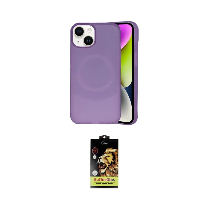 ieg™ iPhone 14 Kılıf Ufuk Serisi - Siyah Buffer Cam Ekran Koruyucu