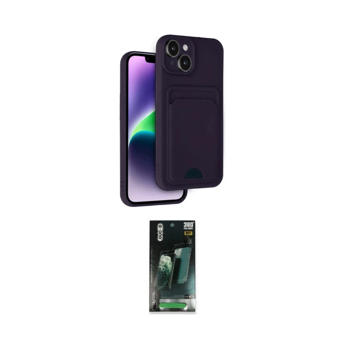 ieg™ iPhone 14 Kılıf Vadi Çizgi Prime - Şeffaf 360 Full Body Arka Koruyucu