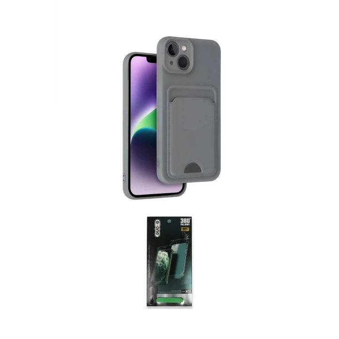 ieg™ iPhone 14 Kılıf Vadi Çizgi Prime - Şeffaf 360 Full Body Arka Koruyucu