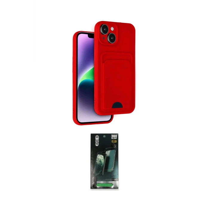 ieg™ iPhone 14 Kılıf Vadi Çizgi Prime - Şeffaf 360 Full Body Arka Koruyucu