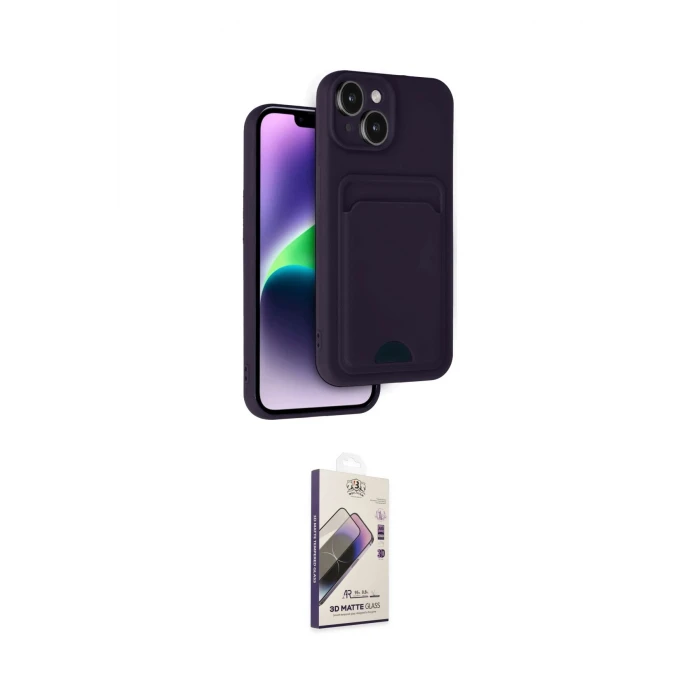 ieg™ iPhone 14 Kılıf Vadi Çizgi Prime - Siyah Bilvis 3D Mat Cam Ekran Koruyucu