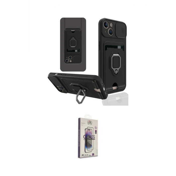ieg™ iPhone 14 Kılıf Vadi Form Prime - Siyah Bilvis 3D Cam Ekran Koruyucu