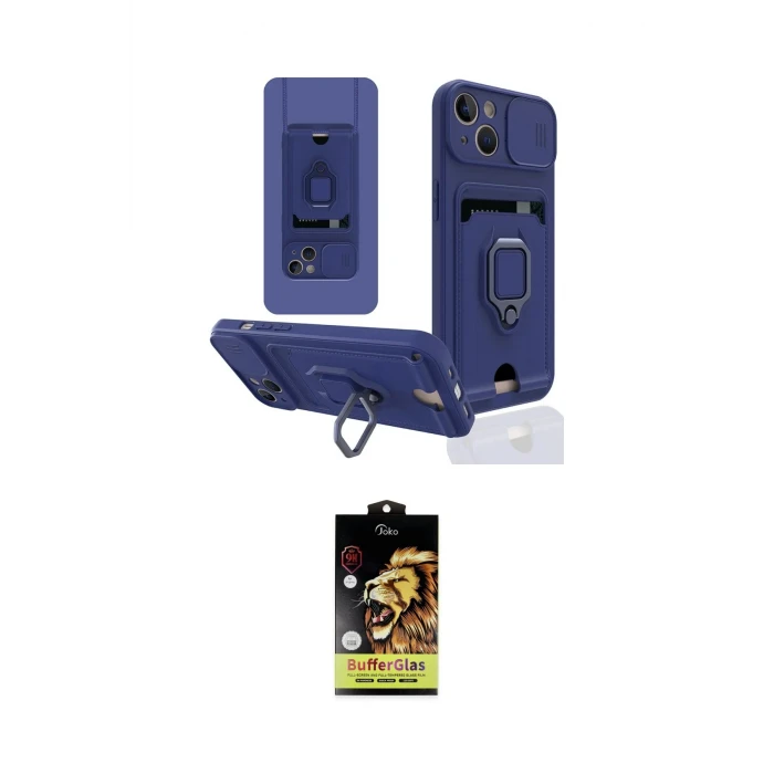 ieg™ iPhone 14 Kılıf Vadi Form Prime - Siyah Buffer Cam Ekran Koruyucu