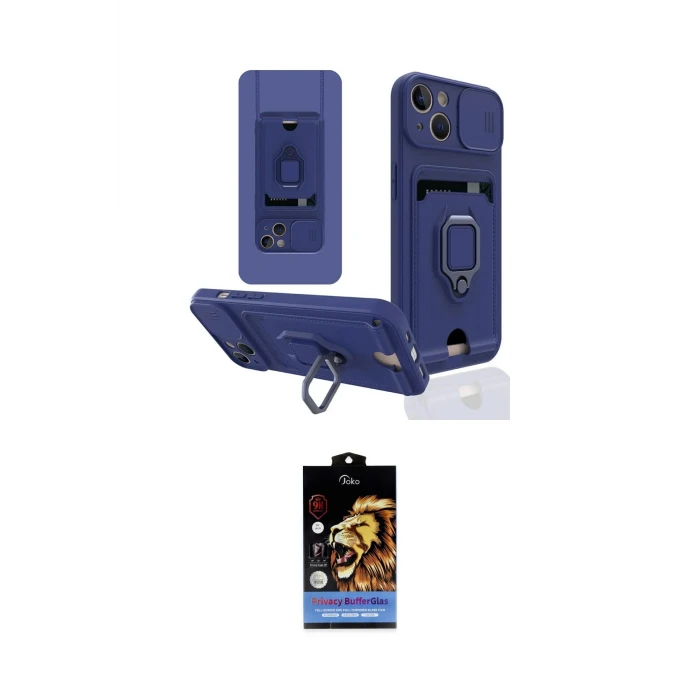 ieg™ iPhone 14 Kılıf Vadi Form Prime - Siyah Buffer Hayalet Cam Ekran Koruyucu