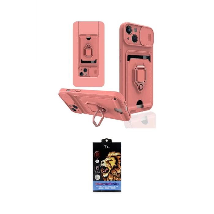 ieg™ iPhone 14 Kılıf Vadi Form Prime - Siyah Buffer Hayalet Cam Ekran Koruyucu