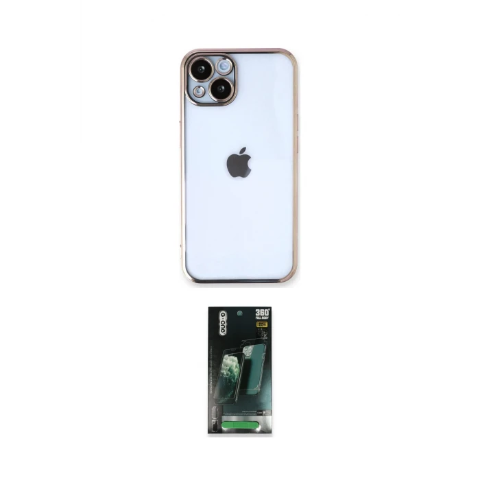 ieg™ iPhone 14 Kılıf Vadi Minimal - Şeffaf 360 Full Body Arka Koruyucu