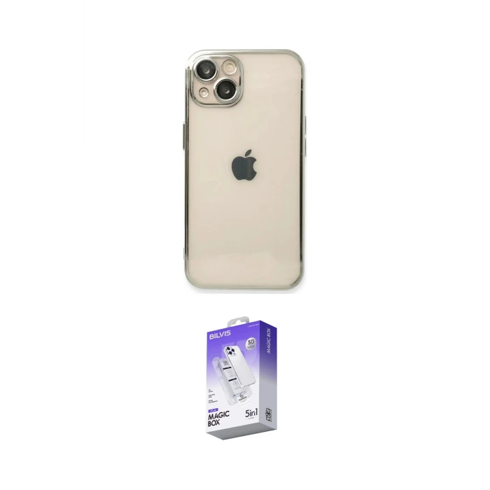 ieg™ iPhone 14 Kılıf Vadi Minimal - Siyah Bilvis 5in1 3D Magic Cam Ekran Koruyucu