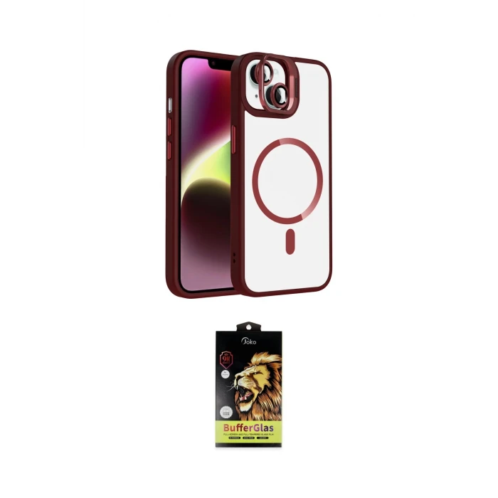 ieg™ iPhone 14 Kılıf Yadigar Asil Koleksiyonu - Siyah Buffer Cam Ekran Koruyucu