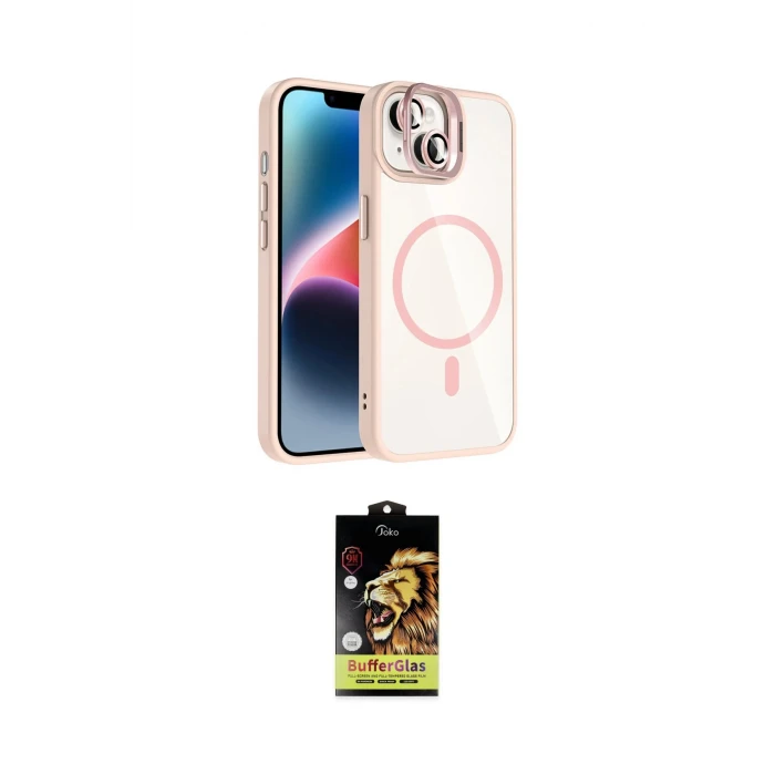 ieg™ iPhone 14 Kılıf Yadigar Asil Koleksiyonu - Siyah Buffer Cam Ekran Koruyucu