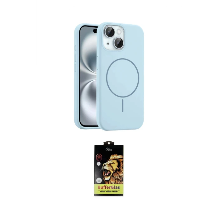 ieg™ iPhone 14 Kılıf Yankı Form Serisi - Siyah Buffer Cam Ekran Koruyucu